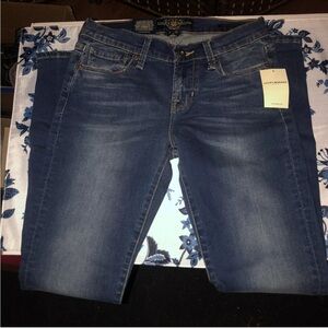 NWT Lucky Brand Brooke Straight Mid Rise Slim Fit Jeans Womens Size 0  25 R